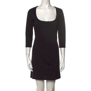 $550 NWT  DSQUARED2 Italian Designer Scoop Neck Stretch Mini Black Dress S M